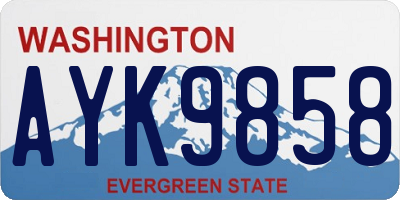 WA license plate AYK9858