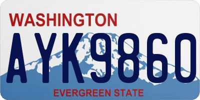 WA license plate AYK9860
