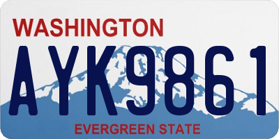 WA license plate AYK9861