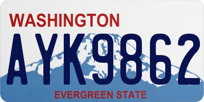 WA license plate AYK9862