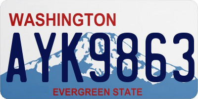 WA license plate AYK9863