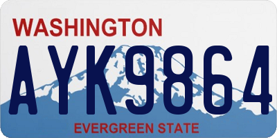 WA license plate AYK9864