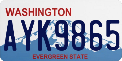 WA license plate AYK9865