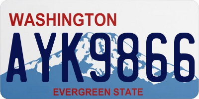 WA license plate AYK9866