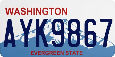 WA license plate AYK9867