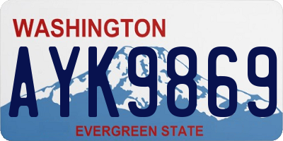 WA license plate AYK9869