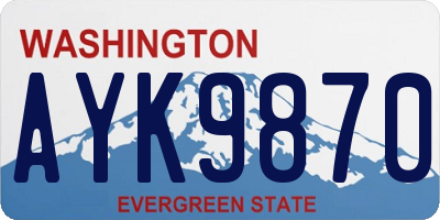 WA license plate AYK9870
