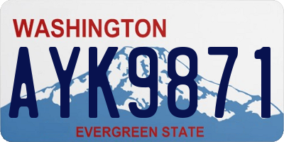 WA license plate AYK9871