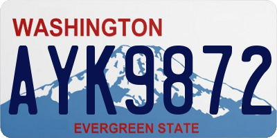 WA license plate AYK9872
