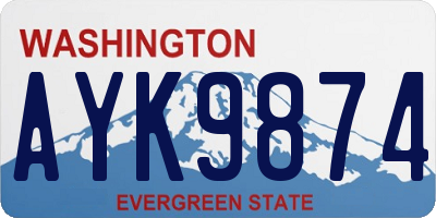 WA license plate AYK9874