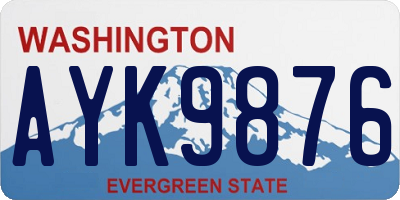 WA license plate AYK9876
