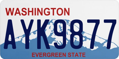 WA license plate AYK9877