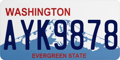 WA license plate AYK9878