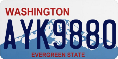 WA license plate AYK9880