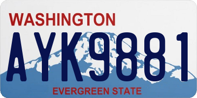 WA license plate AYK9881