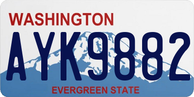 WA license plate AYK9882