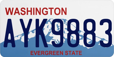 WA license plate AYK9883