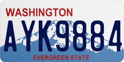 WA license plate AYK9884