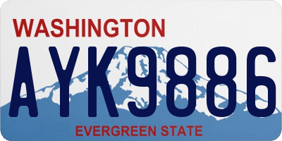 WA license plate AYK9886