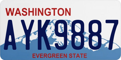 WA license plate AYK9887