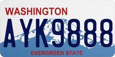 WA license plate AYK9888