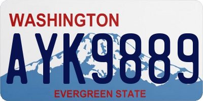 WA license plate AYK9889