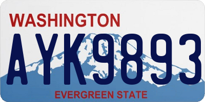 WA license plate AYK9893