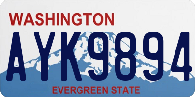 WA license plate AYK9894
