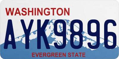 WA license plate AYK9896