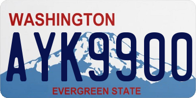 WA license plate AYK9900