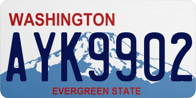 WA license plate AYK9902
