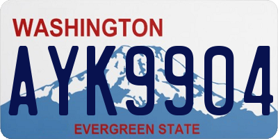 WA license plate AYK9904