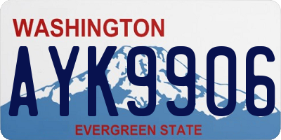 WA license plate AYK9906