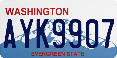 WA license plate AYK9907