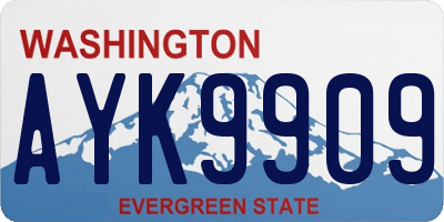 WA license plate AYK9909