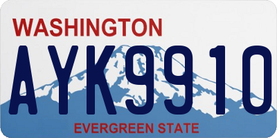 WA license plate AYK9910