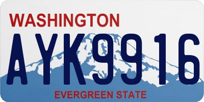 WA license plate AYK9916