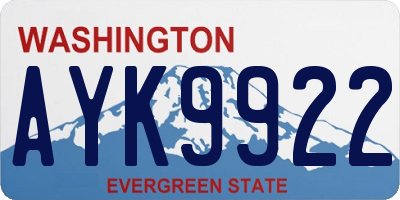WA license plate AYK9922