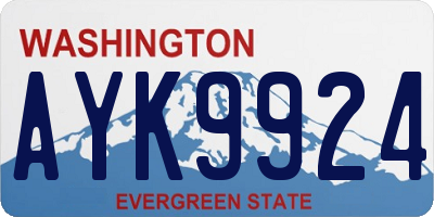 WA license plate AYK9924