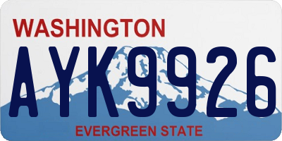 WA license plate AYK9926