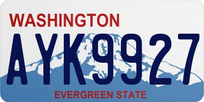 WA license plate AYK9927