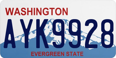 WA license plate AYK9928
