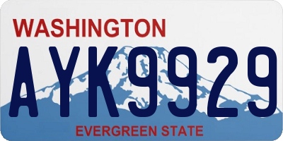 WA license plate AYK9929