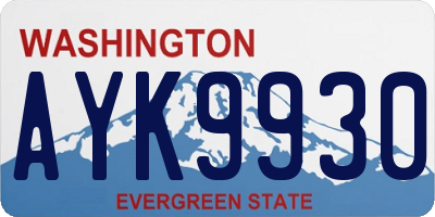 WA license plate AYK9930