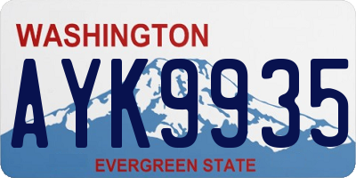 WA license plate AYK9935
