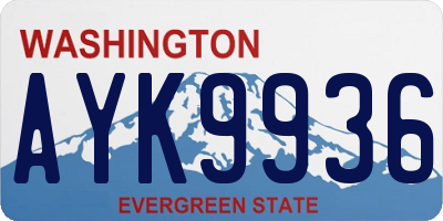 WA license plate AYK9936