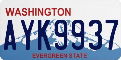 WA license plate AYK9937