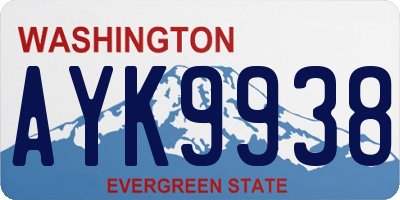 WA license plate AYK9938