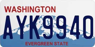 WA license plate AYK9940