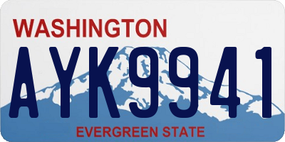 WA license plate AYK9941